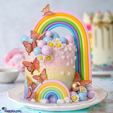 Whimsical Butterfly Rainbow Ribbon Birthday  cake Buy Cake Delivery Online for specialGifts