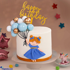 Girl`s Balloon Delight Birthday Celebration Cake Buy Cake Delivery Online for specialGifts