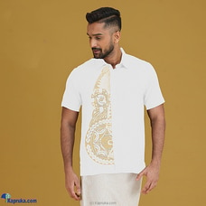 Slab Linen Maori Embroidery Shirt-Off White Buy INNOVATION REVAMPED Online for specialGifts