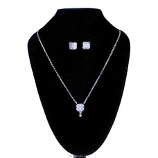 Stone N String Silver Cubic Zirconia Jewelry Set SSC747- SSC747E at Kapruka Online