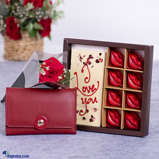 Eternal Romance Java chcocolate with Wallet and Free Red Rose Buy combo gift pack Online for specialGifts