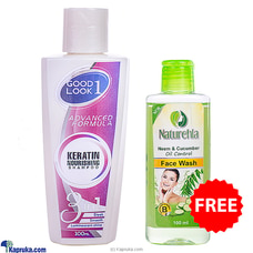 GOOD LOOK KERATINE SHAMPOO 100ml WITH FREE NATUREHLA NEEM AND CUCUMBER OIL CONTROL FACE WASH 100ml Buy Cosmetics Online for specialGifts