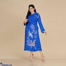 Blue Flamingo Rayon Batik Long Dress Buy INNOVATION REVAMPED Online for specialGifts