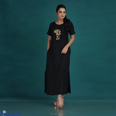 Black Rayon Front Elephant  Embroidery  Dress Buy INNOVATION REVAMPED Online for specialGifts
