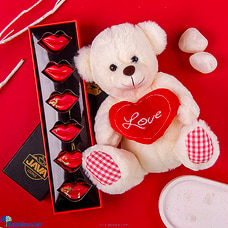 Choco-Kiss Love Bundle -  JAVA `Love Bites`Lip Chocolates  With Cute Teddy Buy Gift Sets Online for specialGifts