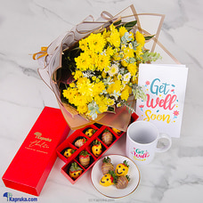 Wellness Wishes Collection - Strawberry Dipped Chocolate, Flower, Greeting Card And Mug Buy Gift Sets Online for specialGifts