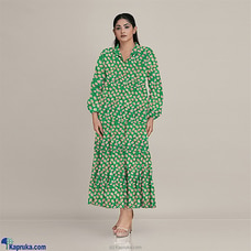 Cotton Silk Floral Green Frill DRESS Buy INNOVATION REVAMPED Online for specialGifts