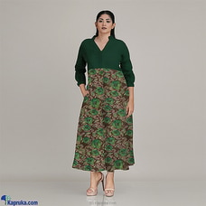 Green Printed - Plain Long Dress Buy INNOVATION REVAMPED Online for specialGifts