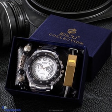 Wrist Wear Wonders Silver Belt Silver And White Dial Watch Set Buy Gift Sets Online for specialGifts