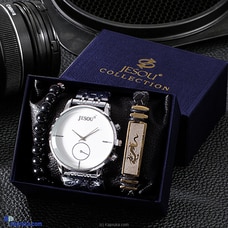 Wrist Wear Wonders Silver Belt White Dial Watch Set Buy Gift Sets Online for specialGifts