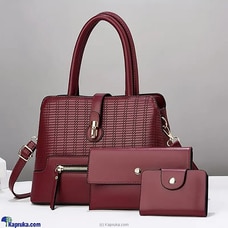 SHOULDER BAG TOP HANDLE SATCHEL HANDBAGS PURSE SET 3PCS-MEROON Buy NA Online for specialGifts