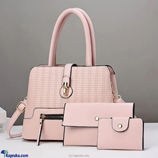 SHOULDER BAG TOP HANDLE SATCHEL HANDBAGS PURSE SET 3PCS-PINK  Online for none