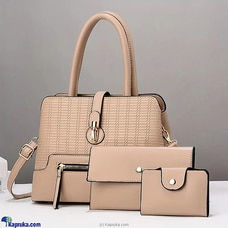 SHOULDER BAG TOP HANDLE SATCHEL HANDBAGS PURSE SET 3PCS-BEIGE  Online for none