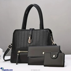 SHOULDER BAG TOP HANDLE SATCHEL HANDBAGS PURSE SET 3PCS-BLACK  Online for none