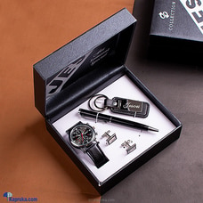 The Distinguished Gentleman Giftset -  Men`s watch , Cufflink Set, signature Pen with Key Tag Buy Gift Sets Online for specialGifts