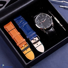 Gents Black Dial Watch With Dual Interchangeable Straps Buy Jewellery Online for specialGifts