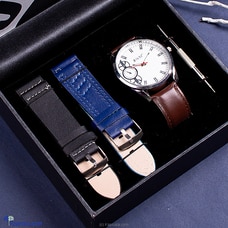 Gents White Dial Watch With Dual Interchangeable Straps Buy Jewellery Online for specialGifts