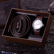 The Modern Man Collection With Silver Dial Watch And Belt Buy Fashion | Handbags | Shoes | Wallets and More at Kapruka Online for specialGifts