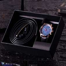 The Modern Man Collection With Dark Blue Dial Watch And Belt Buy Gift Sets Online for specialGifts