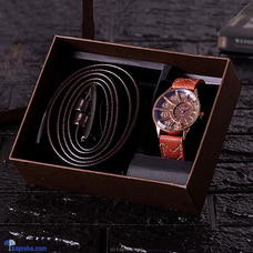 The Modern Man Collection With Gold And Brown Dial Watch And Belt Buy Fashion | Handbags | Shoes | Wallets and More at Kapruka Online for specialGifts