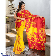 Handcrafted Red Batik Saree Buy Islandlux Online for specialGifts