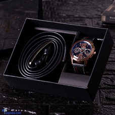 The Modern Man Collection With Black And Gold Dial Watch And Belt Buy Fashion | Handbags | Shoes | Wallets and More at Kapruka Online for specialGifts