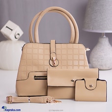 Ultimate Femme Trio Hand Bag 3PCS -Beige Buy Fashion | Handbags | Shoes | Wallets and More at Kapruka Online for specialGifts