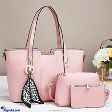 ELEGANT FASHION HAND BAGS 3PCS - PINK  Online for none