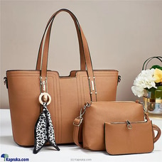 ELEGANT FASHION HAND BAGS 3PCS - BROWN  Online for none