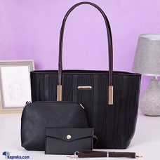 NEW LUXURY SHOULDER HANDBAG TOP HANDLE SATCHEL BAGS PURSE SET 3PCS-BLACK Buy Fashion | Handbags | Shoes | Wallets and More at Kapruka Online for specialGifts