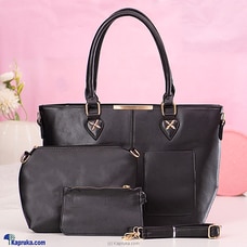 PREMIUM SERIES SHOULDER HANDBAG TOP HANDLE SATCHEL BAGS PURSE SET 3PCS - BLACK Buy Fashion | Handbags | Shoes | Wallets and More at Kapruka Online for specialGifts