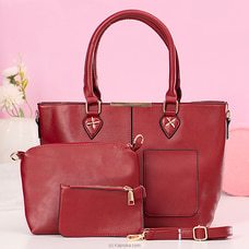 PREMIUM SERIES SHOULDER HANDBAG TOP HANDLE SATCHEL BAGS PURSE SET 3PCS - RED Buy Fashion | Handbags | Shoes | Wallets and More at Kapruka Online for specialGifts