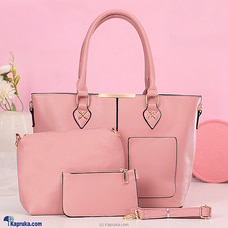 PREMIUM SERIES SHOULDER HANDBAG TOP HANDLE SATCHEL BAGS PURSE SET 3PCS - PINK Buy Fashion | Handbags | Shoes | Wallets and More at Kapruka Online for specialGifts