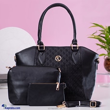 REESE SATCHEL SHOULDER HANDBAG TOP HANDLE SATCHEL BAGS PURSE SET 3PCS - BLACK Buy Fashion | Handbags | Shoes | Wallets and More at Kapruka Online for specialGifts