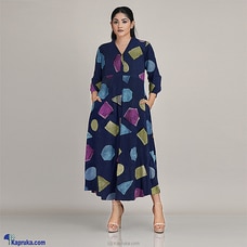 Ress Rainbow Coloured Abstract Long Dress  Online for none