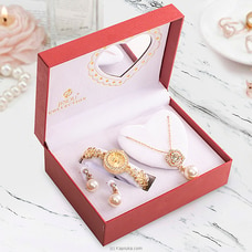 Fashion Jewelry Set With Gold Color Flower Line Belt Watch  Online for none