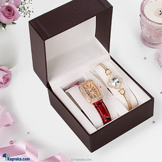 Red Belt Casual Watch With Bracelet Buy Gift Sets Online for specialGifts