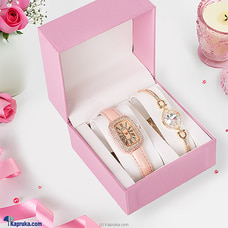 Light Pink Belt Casual Watch With Bracelet Buy Gift Sets Online for specialGifts