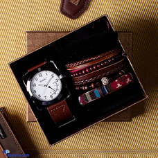 New Gents Brown Leather Belt White Dial Watch Collection Buy Jewellery Online for specialGifts