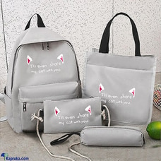 4 In 1 Backpack Set For Teenage Girls, Children Shoulder Bags New Trend Female Backpack Fashion Women Backpack - Grey Buy NA Online for specialGifts