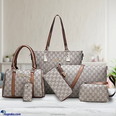 High Utility 6 Pcs Ladies Fashion Handbag Set - Brown  Online for none