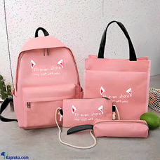 4 In 1 Backpack Set For Teenage Girls, Children Shoulder Bags New Trend Female Backpack Fashion Women Backpack - Pink Buy childrens Online for specialGifts