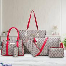 High Utility 6 Pcs Ladies Fashion Handbag Set - Red  Online for none