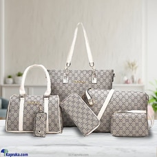 High Utility 6 Pcs Ladies Fashion Handbag Set - Beige  Online for none