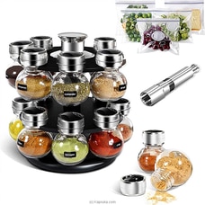 Plastic Circular 360 Degree round shape transparent Revolving 14 Spice Rack Buy New Additions Online for specialGifts