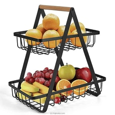 Food Tray, 2-layer Metal Iron Fruit Basket Display Stand Vegetable Rack for home Buy New Additions Online for specialGifts