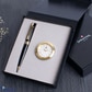 Sheaffer Ballpoint Pen With Gold Chrome Table Clock - WP19754