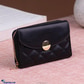 Slim Small Wallet With Zipper Coin Pocket - Black