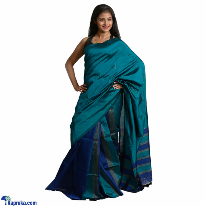 Get Peacock Blue Shades Silk Saree Online price in Sri Lanka | Handloom
