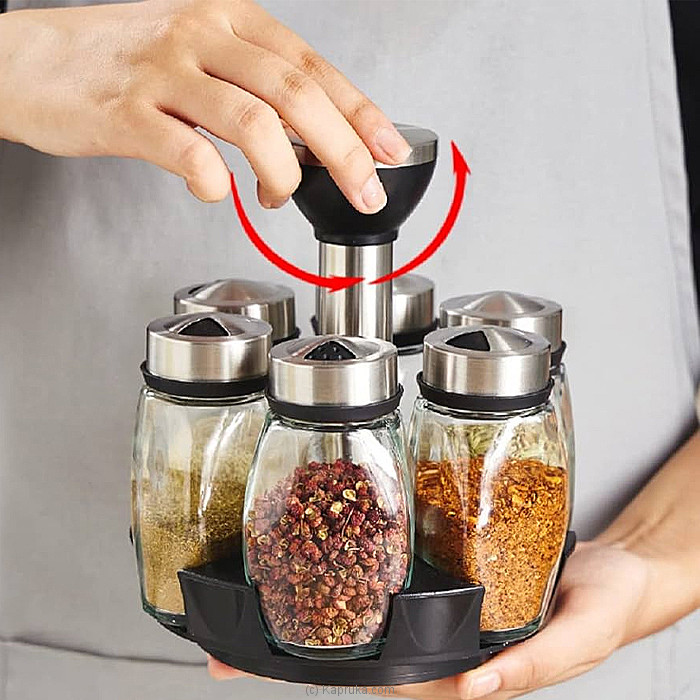 7pcs Rotating Kitchen Seasoning Bottle Set